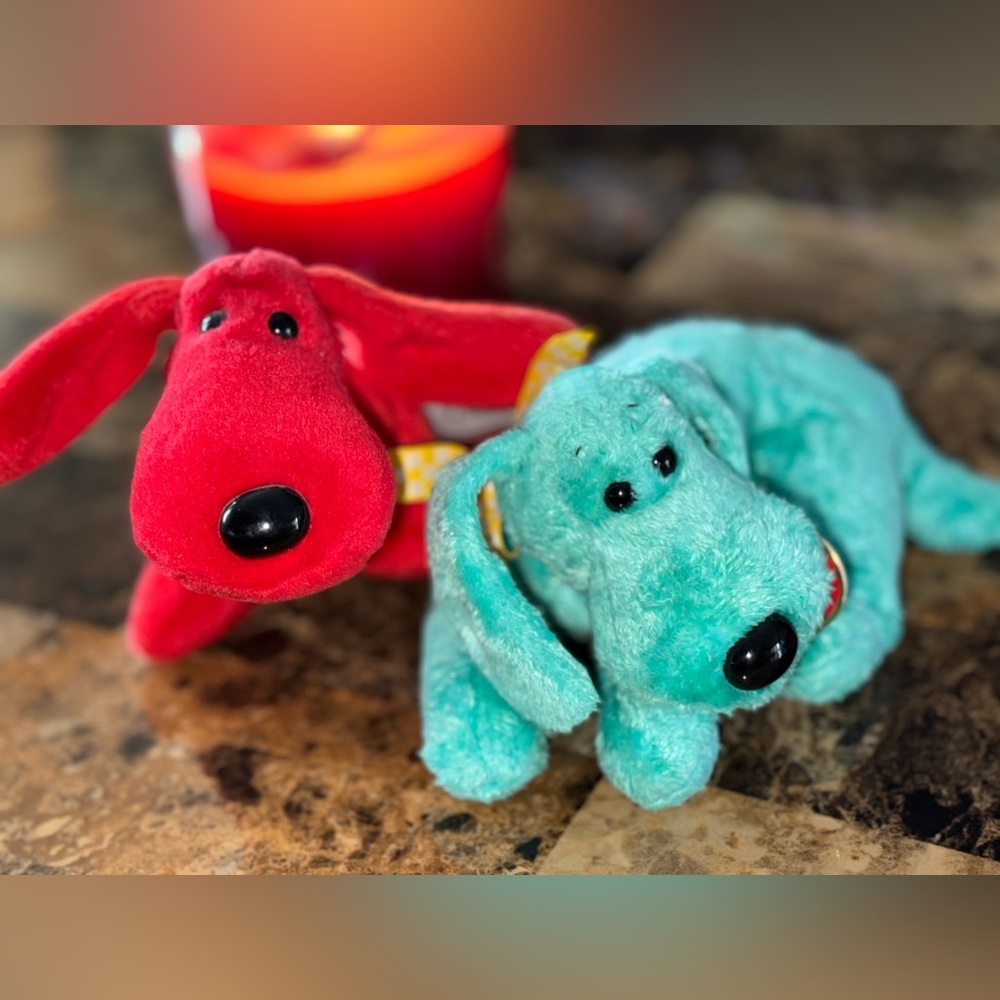 🐶💙 TY Beanie Babies Diddley & Rover • Vintage Dog Plush Pair